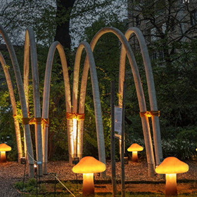 Luz LED de paisaje al aire libre con forma de hongo de resina solar impermeable de estilo Art Deco moderno para jardín 