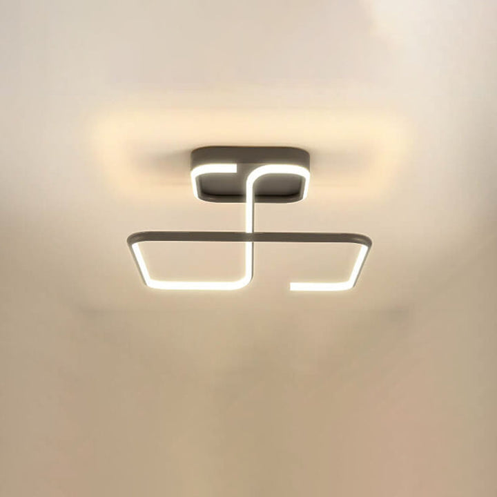 Moderne minimalistische Linien rechteckige Eisen-Acryl-LED-Deckenleuchte 