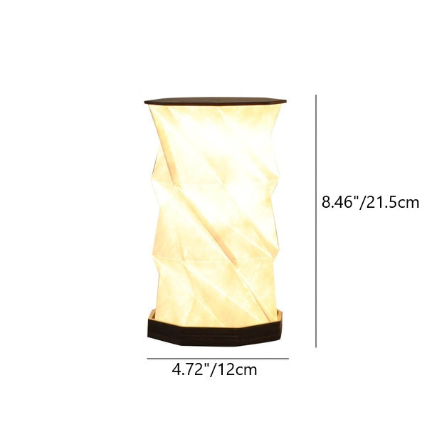 Contemporary Creative Rotating Foldable Wooden Touch LED Decoration Night Light Table Lamp for Bedroom