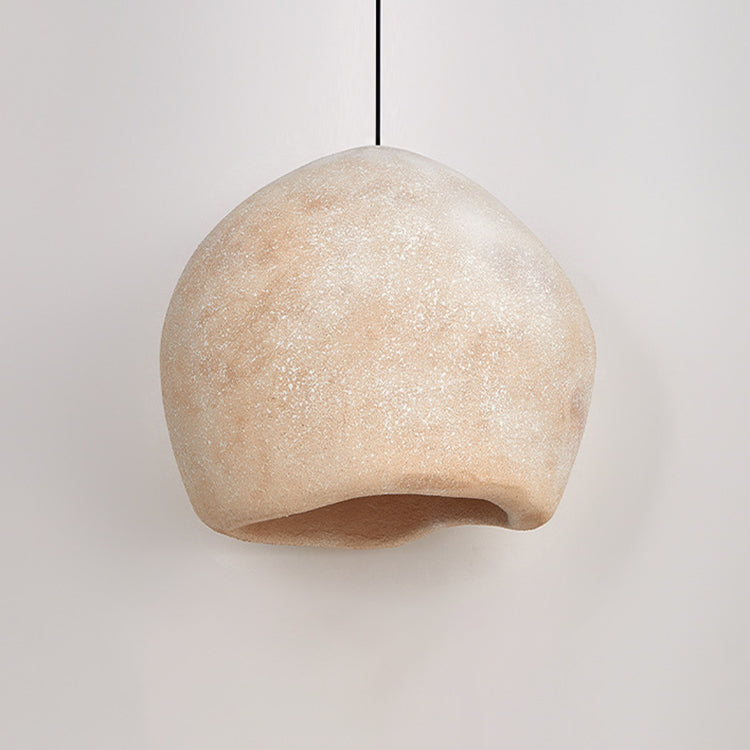 Lámpara colgante de 1 luz de imitación de piedra irregular japonesa tradicional para sala de estar 