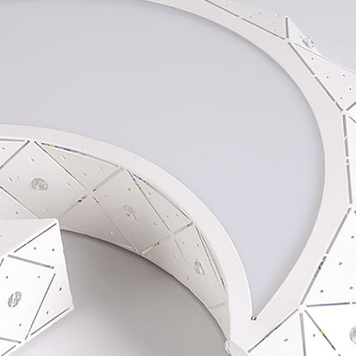 Zeitgenössische kreative Stern Mond Eisen Acryl LED Unterputz Deckenleuchte für Schlafzimmer 