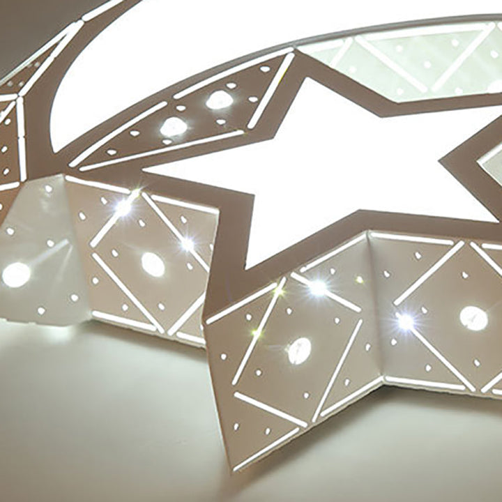 Zeitgenössische kreative Stern Mond Eisen Acryl LED Unterputz Deckenleuchte für Schlafzimmer 