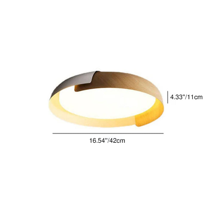 Luz de techo LED empotrada con diseño de grano de madera redonda minimalista 