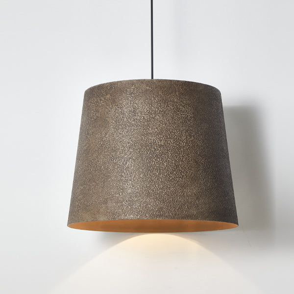Lustre Suspendu Traditionnel Vintage Cône Rond Trapézoïdal en Acier à 1 Lumière pour Salon 