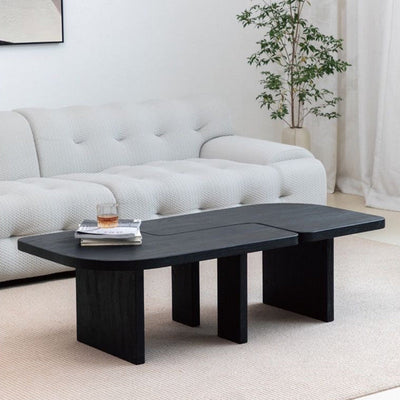 Mesa Auxiliar Rectangular Tradicional Japonesa de Pino de 1 Nivel para Sala de Estar 