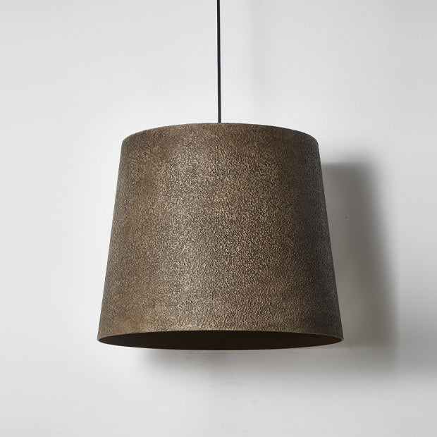 Lustre Suspendu Traditionnel Vintage Cône Rond Trapézoïdal en Acier à 1 Lumière pour Salon 