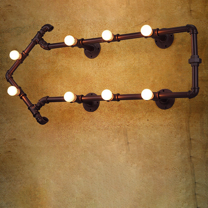 Traditional Vintage Arrowhead Iron Tube Acrylic 8-Light Wall Sconce Lamp For Bedroom