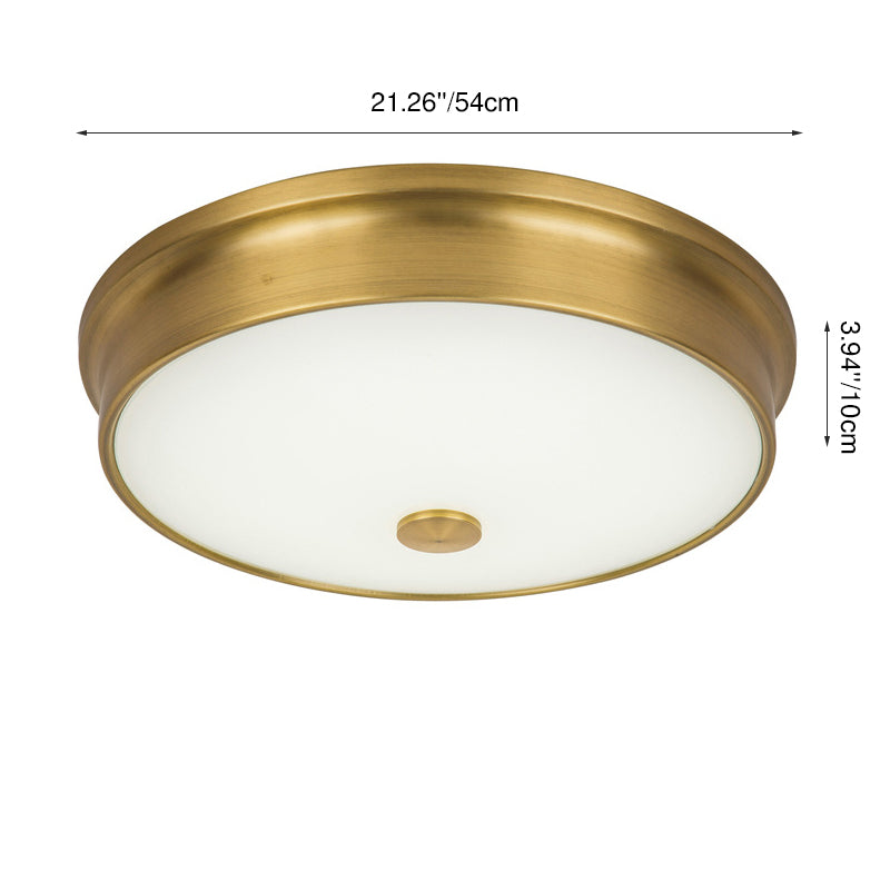Modern Minimalist Iron Glass Round LED Flush Mount Ceiling Light for Living Room