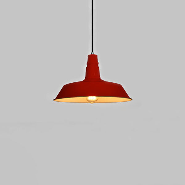 Lustre suspendu contemporain en fer rond industriel à 1 lumière pour salon 