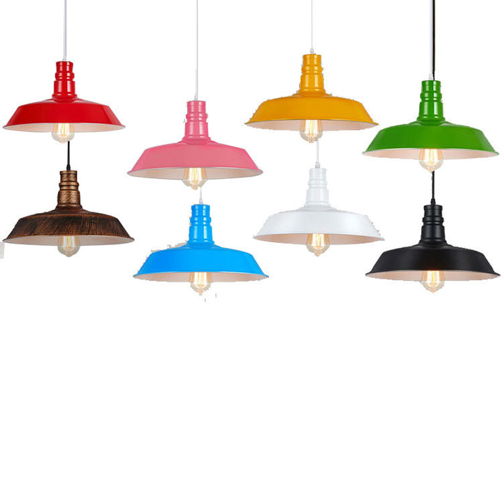 Zeitgenössische industrielle runde Eisen 1-Licht Pendelleuchte für das Wohnzimmer 
