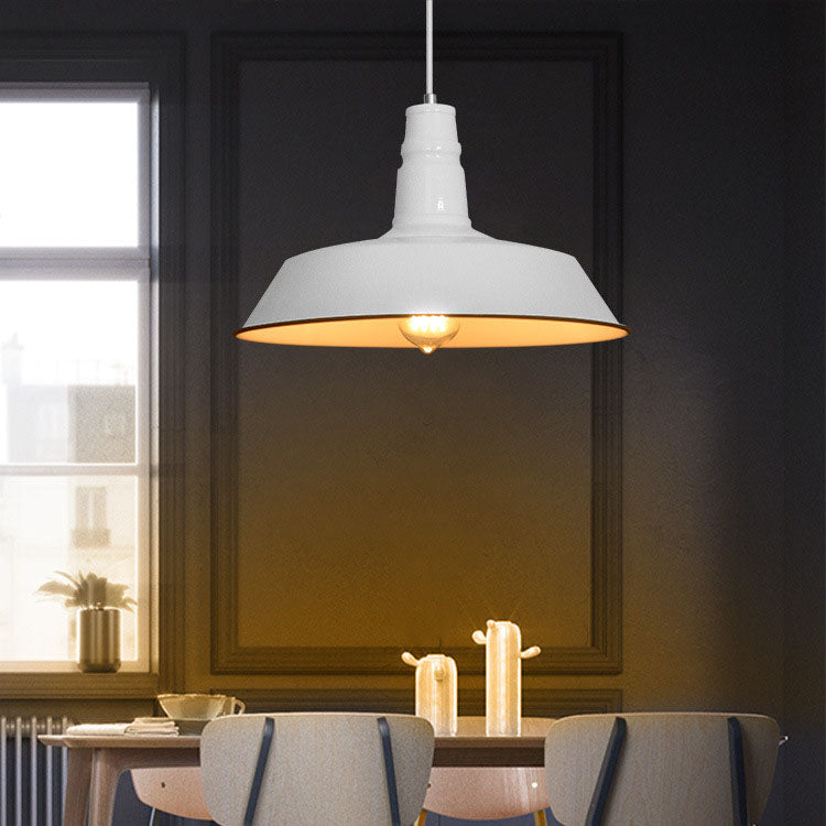 Zeitgenössische industrielle runde Eisen 1-Licht Pendelleuchte für das Wohnzimmer 