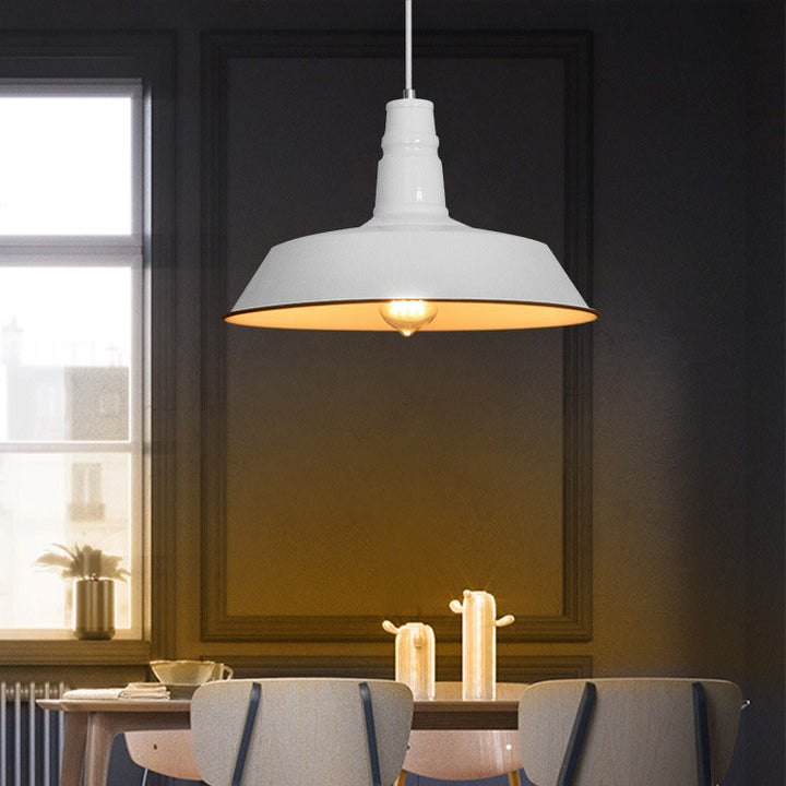 Zeitgenössische industrielle runde Eisen 1-Licht Pendelleuchte für das Wohnzimmer 