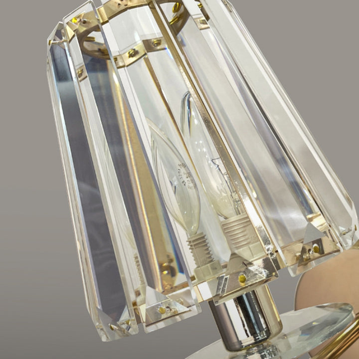Modern Luxury Metal Iron Stainless Steel Crystal Ball Cylinder 1-Light Wall Sconce Lamp For Bedside