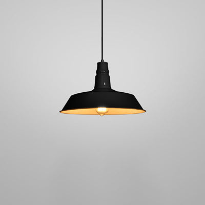 Contemporary Industrial Round Iron 1-Light Pendant Light For Living Room