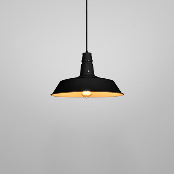 Lustre suspendu contemporain en fer rond industriel à 1 lumière pour salon 