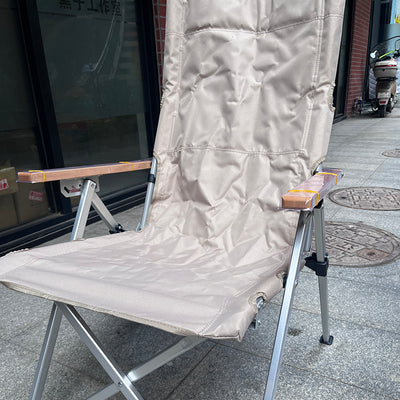 Contemporary Industrial Oxford Fabric Aluminum Alloy Carbon Steel Solid Wood Foldable Camping Chair With 5-level Adjustable Backrest For Outdoor Patio