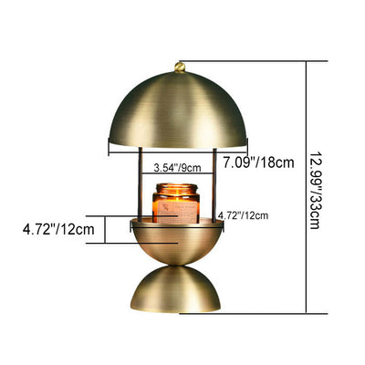 Industrial Brass Color Dome Metal 1-Light Melting Wax Table Lamp