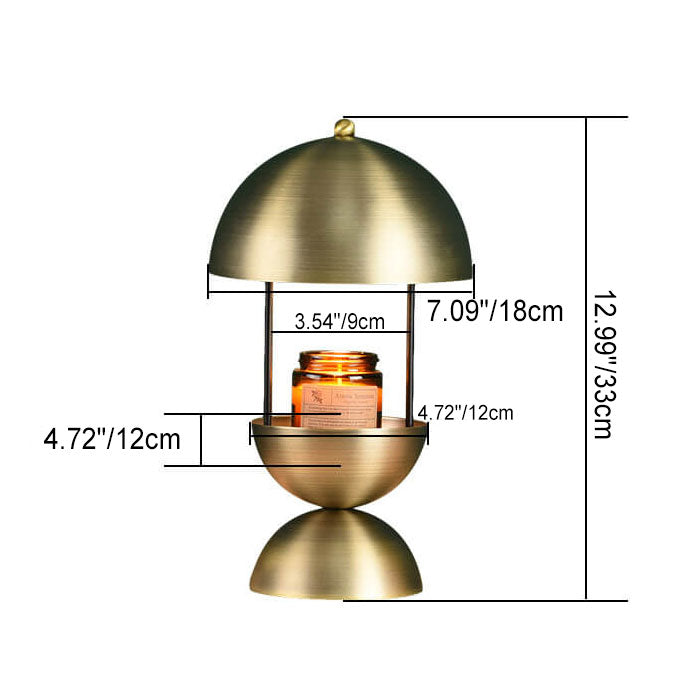 Industrial Brass Color Dome Metal 1-Light Melting Wax Table Lamp