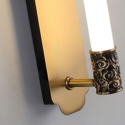 Modern Minimalist All Copper Straight Strip LED Wall Sconce Lamp
