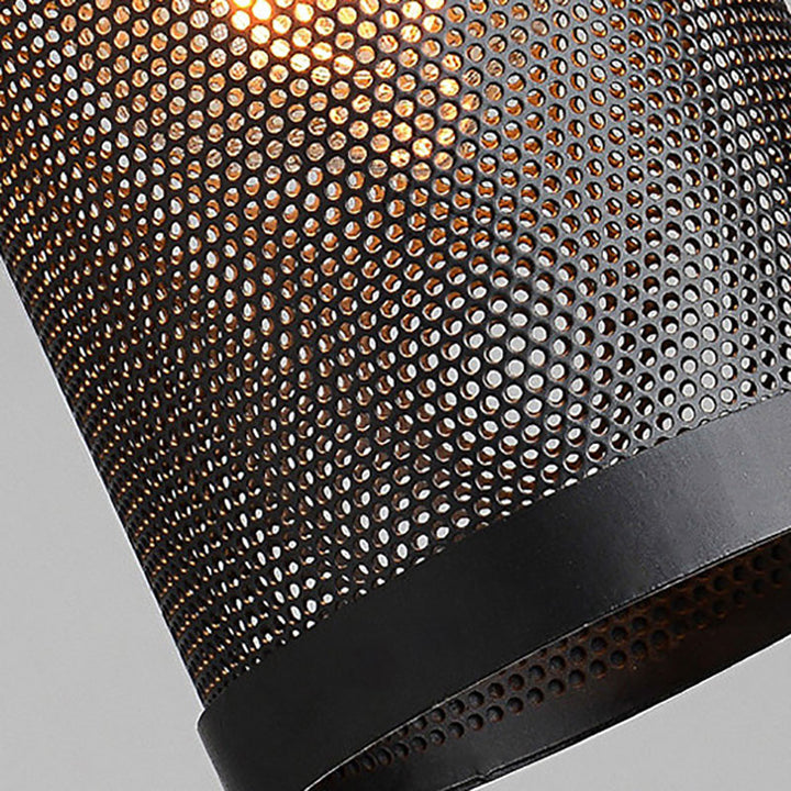 Traditional Vintage Cylinder Iron 1-Light Pendant Light For Living Room