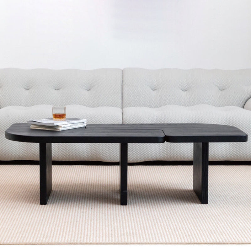 Mesa Auxiliar Rectangular Tradicional Japonesa de Pino de 1 Nivel para Sala de Estar 