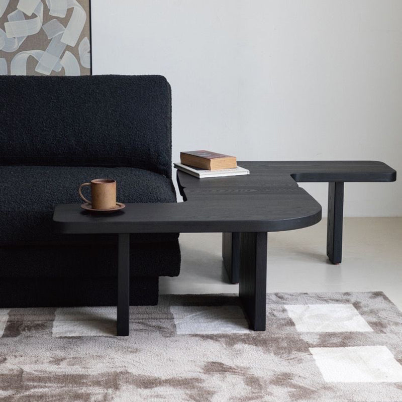 Mesa Auxiliar Rectangular Tradicional Japonesa de Pino de 1 Nivel para Sala de Estar 