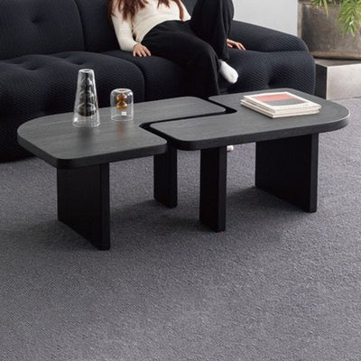Mesa Auxiliar Rectangular Tradicional Japonesa de Pino de 1 Nivel para Sala de Estar 