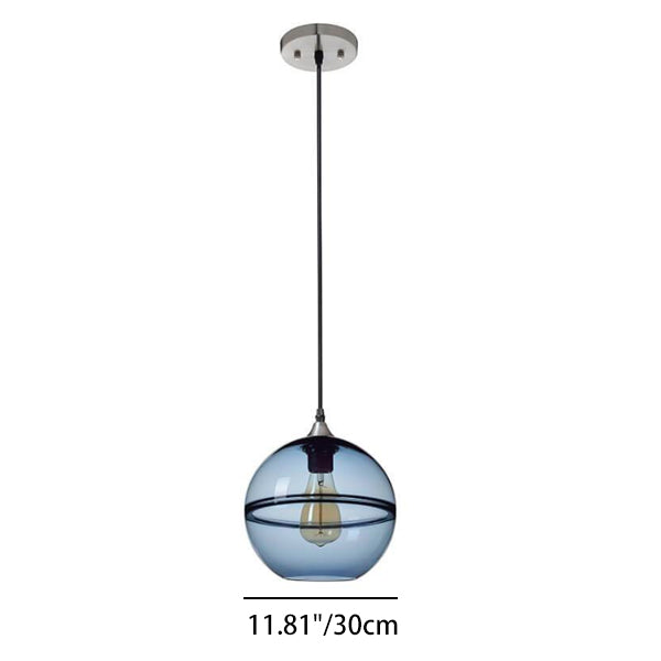 Modem Minimalist Iron Glass Round Ball 1-Light Pendant Light For Living Room &amp; Bedroom