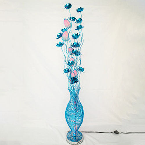 Contemporary Creative Vase Flower Design Aluminum LED Standing Floor Lamp for Living Room
