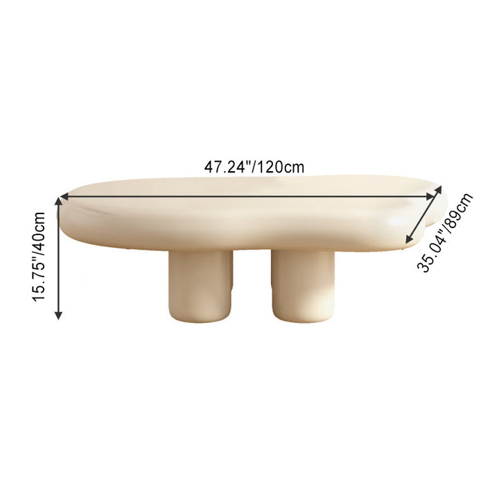 Modern Minimalist Cream Clouds Fiberboard PVC Coffee Table For Living Room