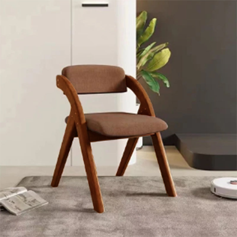 Modern Minimalist Square Cushion Solid Wood Fabric Sponge Dining Chair Foldable Backrest Armrest For Dining Room