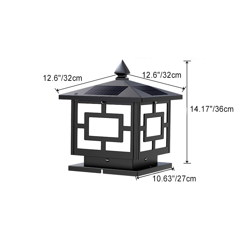 Lanterne carrée en acrylique ABS étanche solaire traditionnelle chinoise, éclairage paysager LED pour extérieur, lumière pour patio extérieur 
