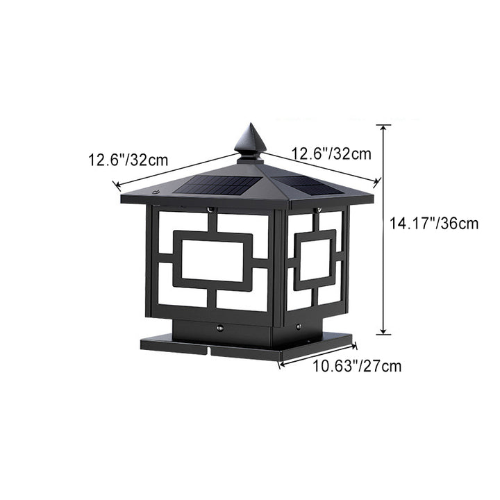Lanterne carrée en acrylique ABS étanche solaire traditionnelle chinoise, éclairage paysager LED pour extérieur, lumière pour patio extérieur 