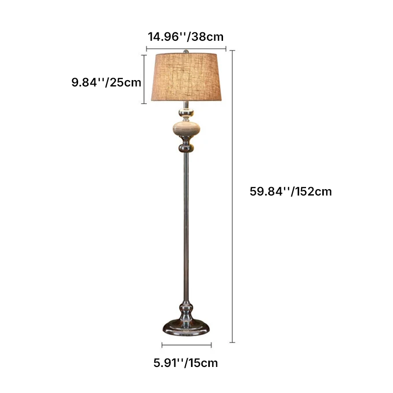 Moderne, minimalistische, einfarbige Keramik-Stoff-Hardware, 1-Licht-Stehlampe 