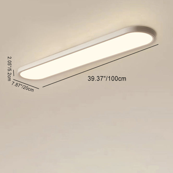 Modern Simplicity Aluminum Acrylic Strip LED Flush Mount Ceiling Light For Hallway