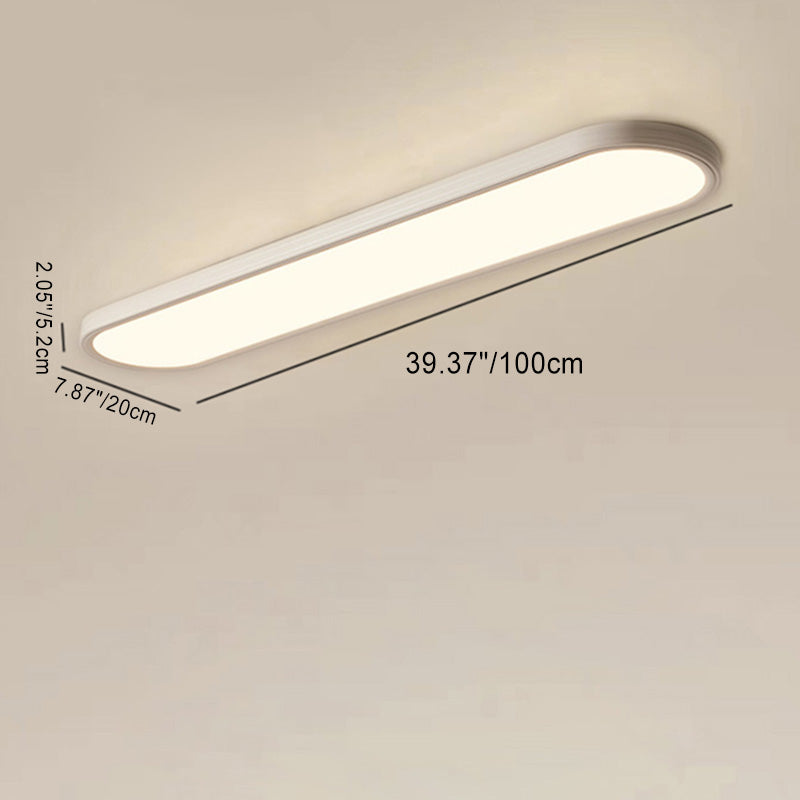 Modern Simplicity Aluminum Acrylic Strip LED Flush Mount Ceiling Light For Hallway