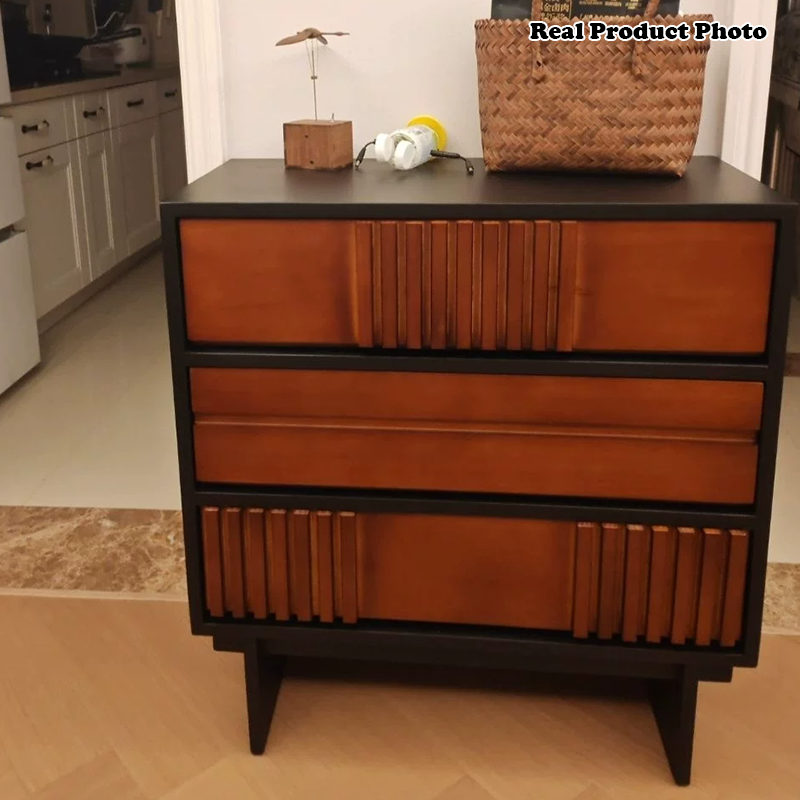 Traditional Vintage Rectangular Pine Wood Plywood Storage Cabinet 3-Cabinet For Bedroom