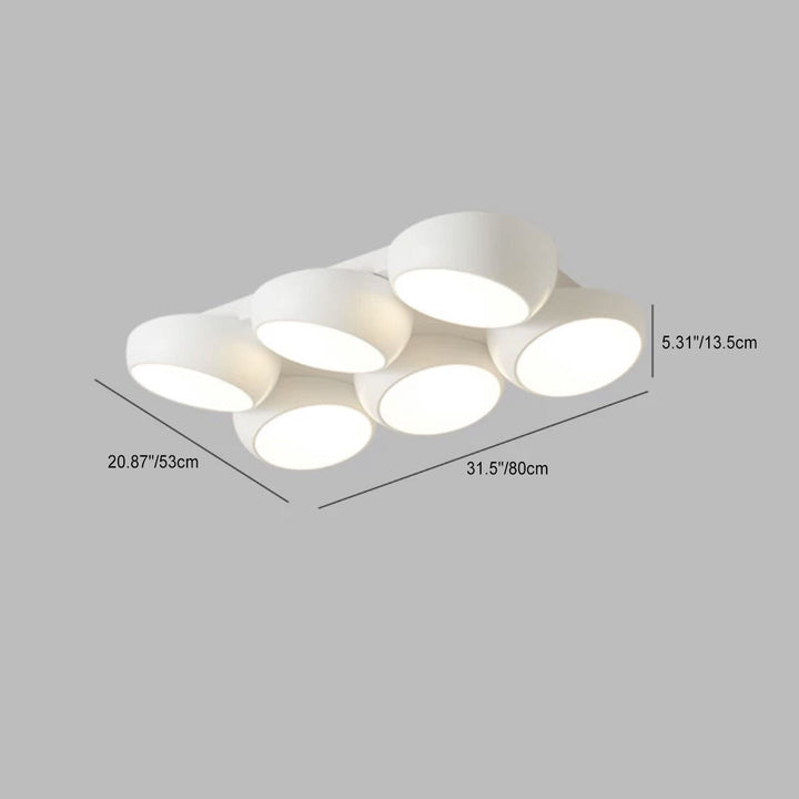 Moderne minimalistische Kombination Runde Eisen Kunststoff LED Unterputz Deckenleuchte für Wohnzimmer 