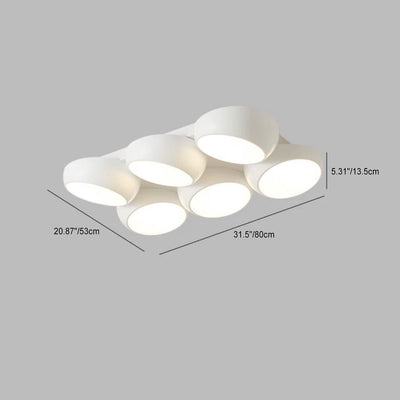 Luz de techo LED empotrada redonda de combinación minimalista moderna de hierro y plástico para sala de estar 