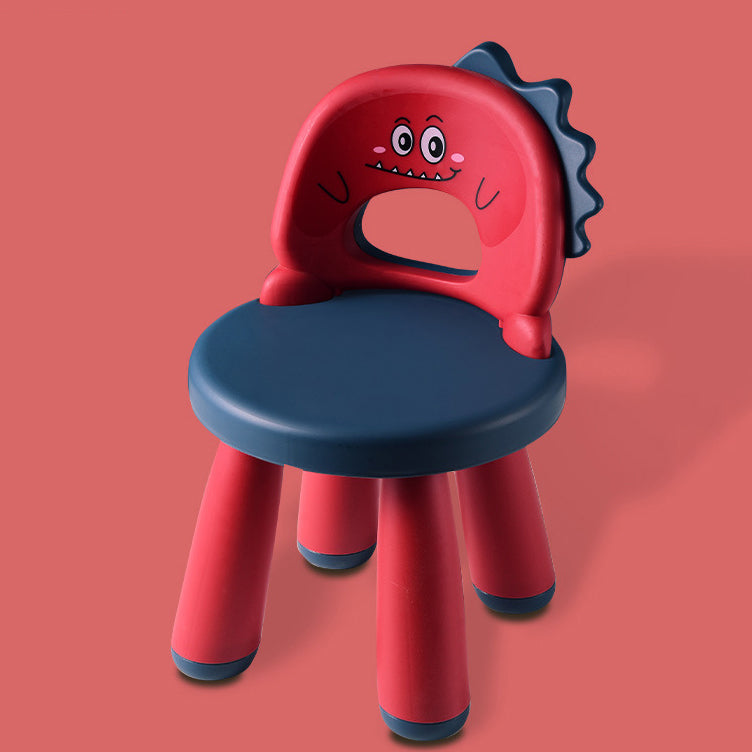 Tabouret rond en plastique pour enfants créatif contemporain avec dossier en forme de dinosaure pour le salon 
