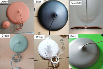 Lámpara colgante LED de metal con forma de platillo volante nórdico Macaron 
