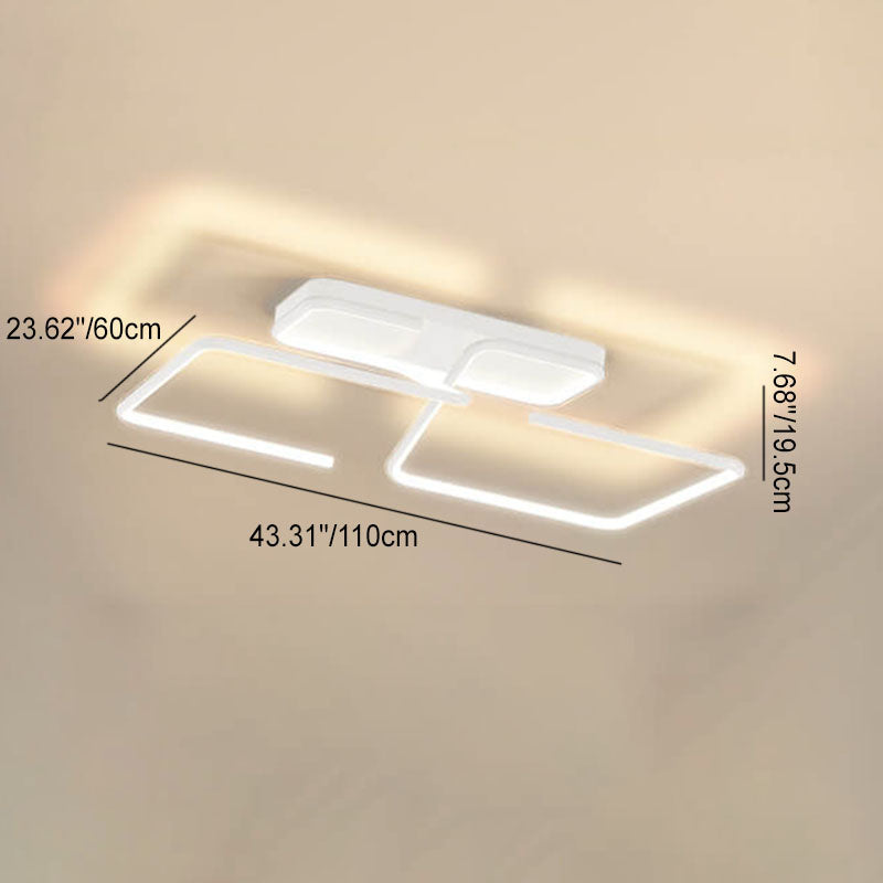 Moderne minimalistische Linien rechteckige Eisen-Acryl-LED-Deckenleuchte 