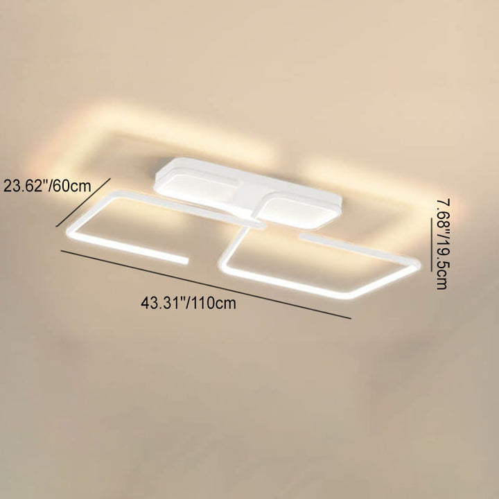 Moderne minimalistische Linien rechteckige Eisen-Acryl-LED-Deckenleuchte 