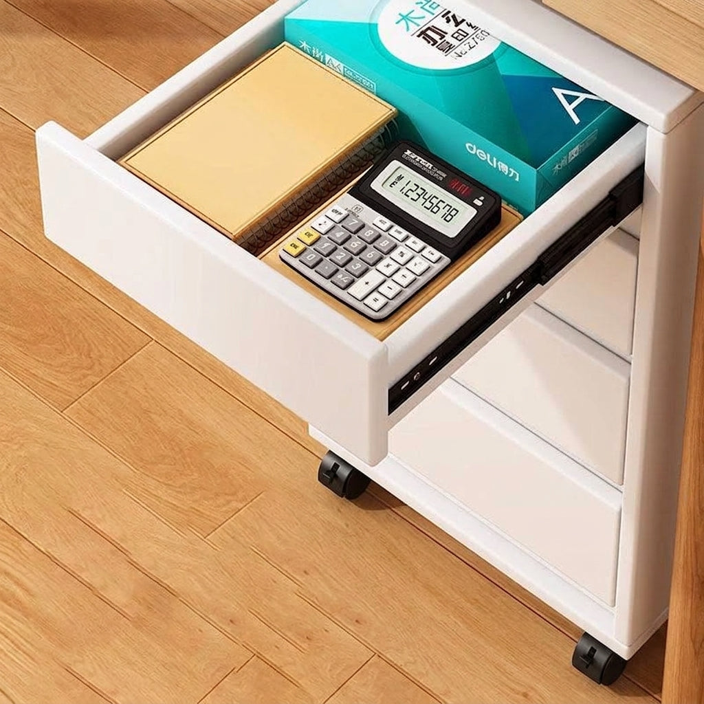 Cabinet de rangement rectangulaire à roulettes en MDF au style minimaliste moderne avec 4 à 5 tiroirs pour chambre et bureau 