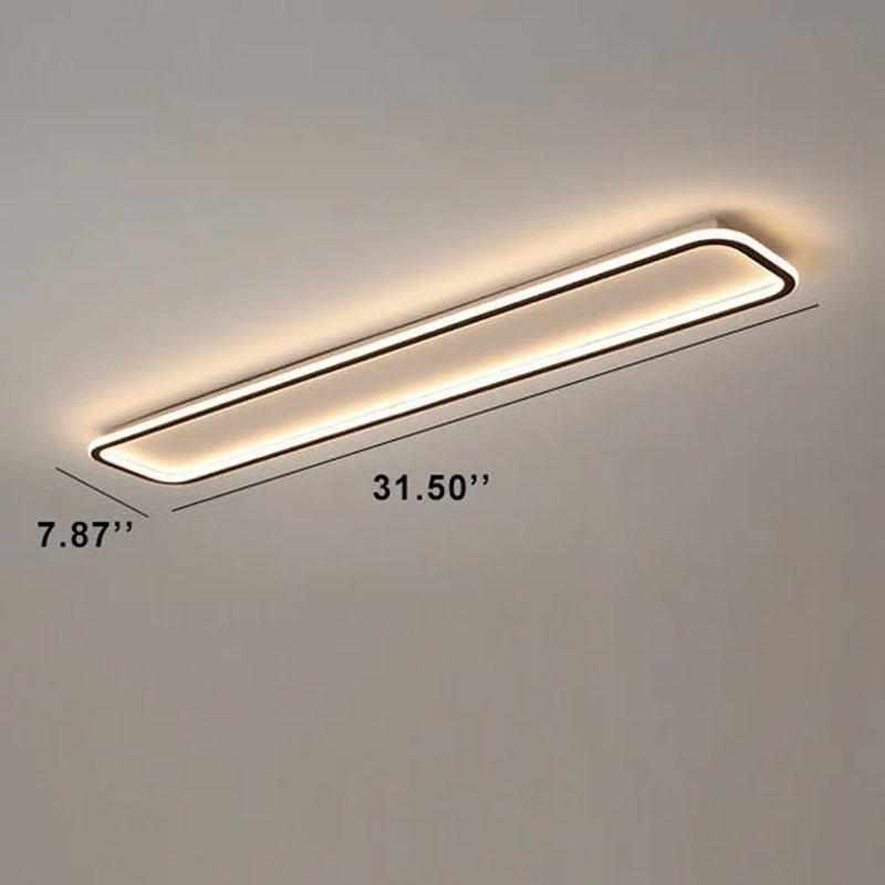 Minimalist 1-Light Linear Acrylic 3 Color Changeable LED Flush Mount Lighting
