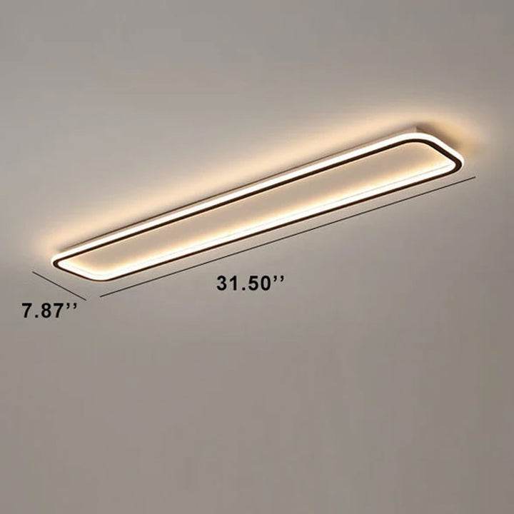Minimalist 1-Light Linear Acrylic 3 Color Changeable LED Flush Mount Lighting