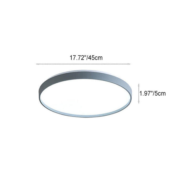 Modern Minimalist Round Solid Color Acrylic Iron LED Flush Mount Ceiling Light For Living Room &amp; Bedroom