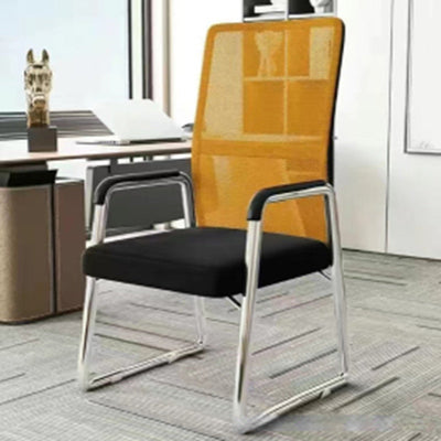 Moderne Einfachheit Mesh-Gewebe Leder Schwamm Latex Stahl Quadratischer Schreibtischstuhl Rückenlehne Armlehne Für Home Office 