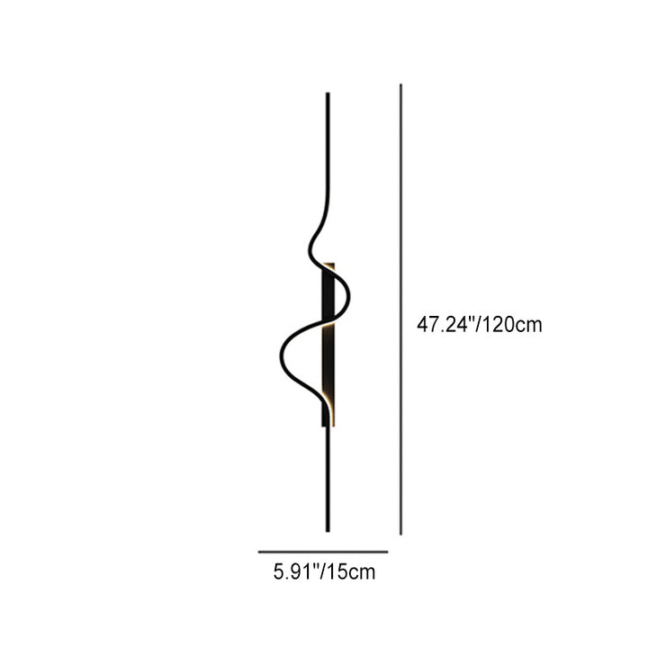 Modern Minimalist Long Wave Design Aluminum Iron LED Wall Sconce Lamp For Living Room