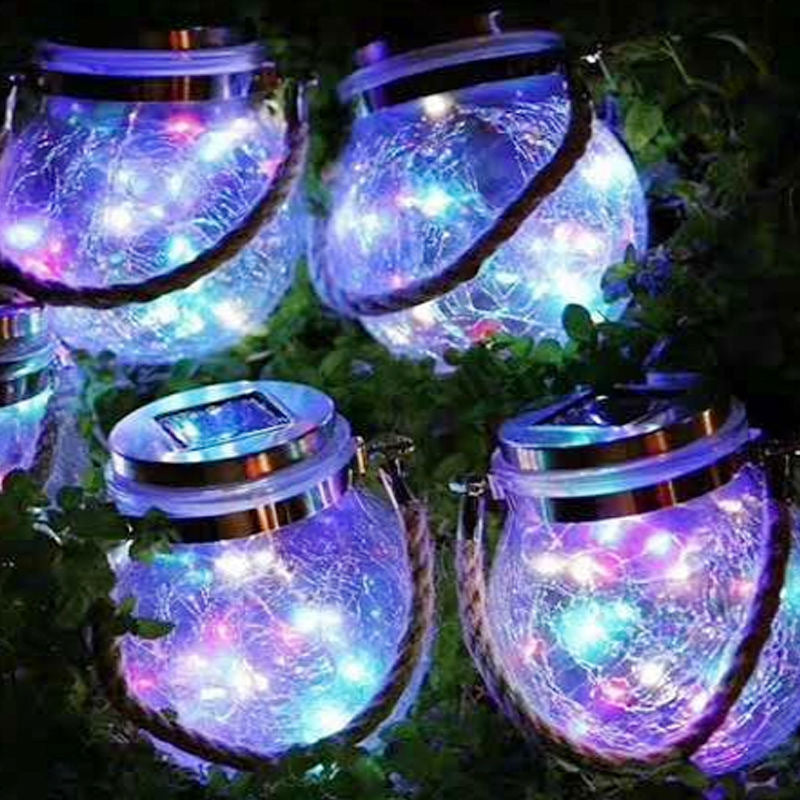 Rissiges Glasgefäß Wasserdichtes Solar-Kupferdraht-LED-Außen-Gartenlandschaftslicht 